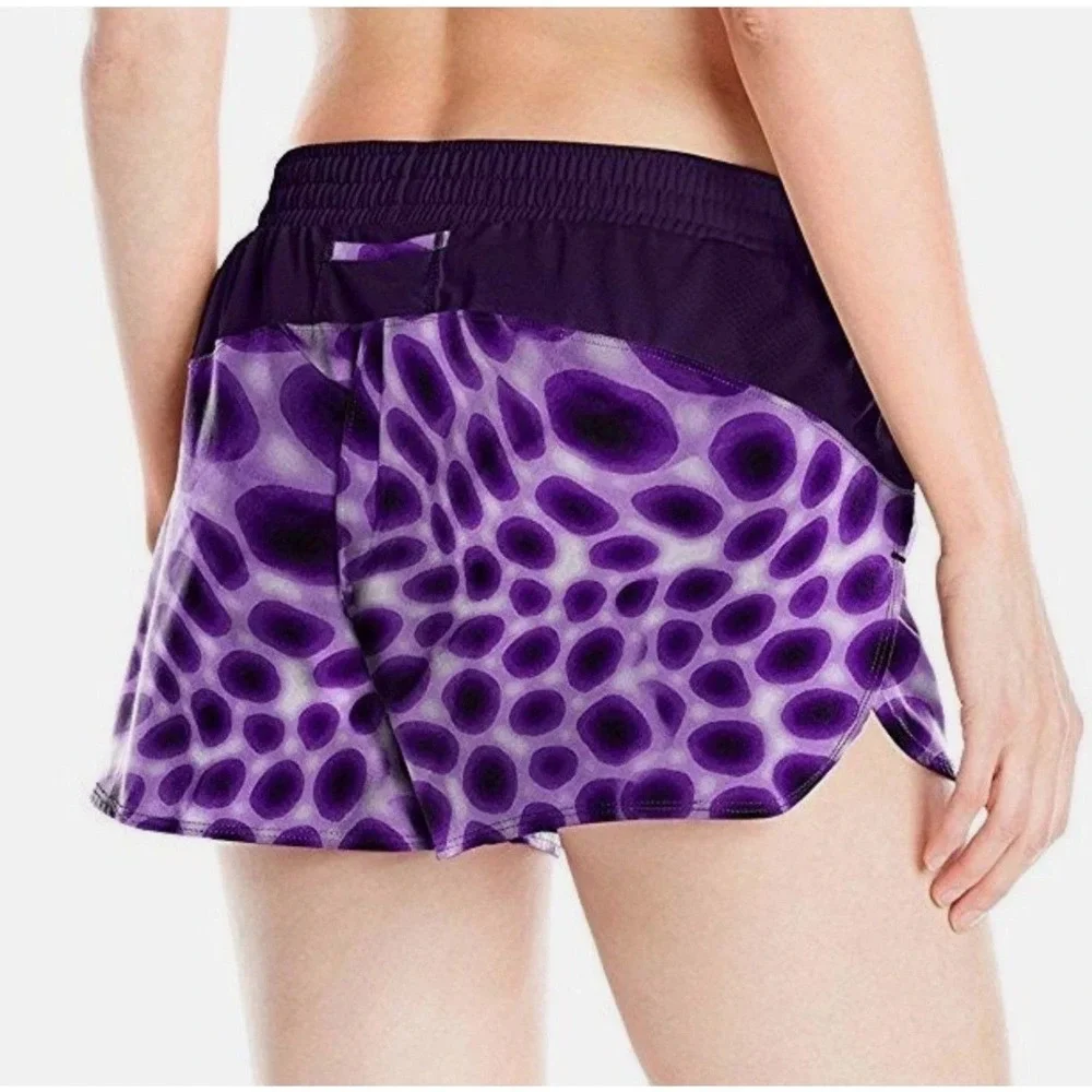 Champion Performance Womens Purple Abstract Spotted Running Shorts Size Small